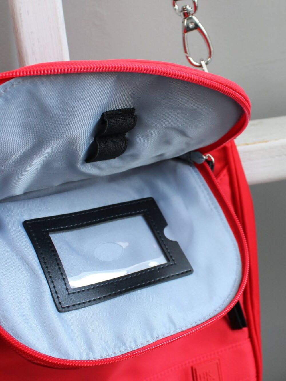 IHKWIP Metro Messenger Crossbody Nylon Bag Red Black - Picture 5 of 8